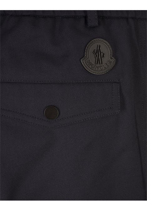 Pantaloni Sartoriali In Gabardina Di Lana Blu MONCLER | 091-2A00016 597FV77D